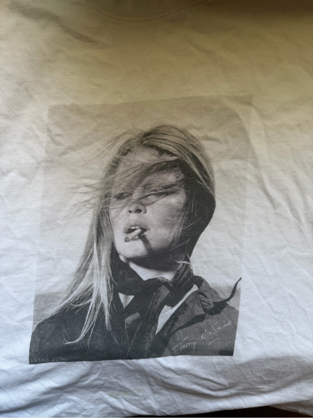 ANINE BING Ida Tee White Graphic - Women- LG- Read - Picture 7 of 10